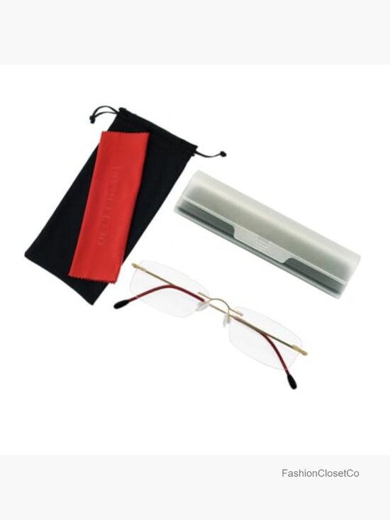 Titanium Rimless Reading Glasses Rectangular Spring Hinge Reader main image 2